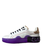 Chaussures de baskets en cuir blanc Portofino Low Top