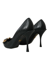 Schwarze Hingabe Leder Heels pumpt Schuhe