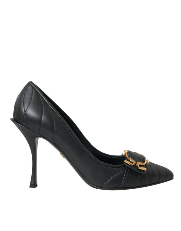 Black Devotion en cuir talons pompes chaussures