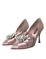 Pink Satin Crystal High Heels pumpt Schuhe