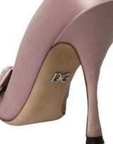 Pink Satin Crystal High Heels Pumps Shoes