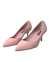 Talons en cuir breveté rose clair pompes chaussures