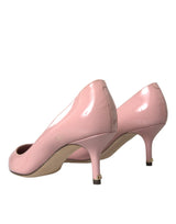 Talons en cuir breveté rose clair pompes chaussures