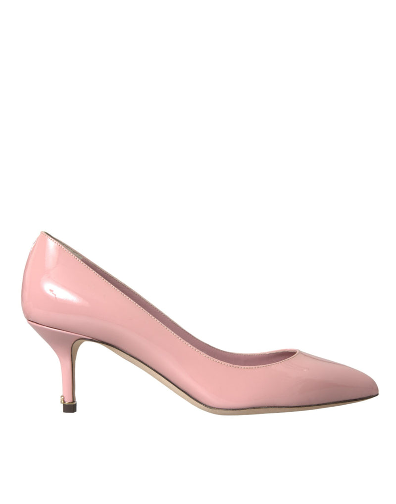 Talons en cuir breveté rose clair pompes chaussures