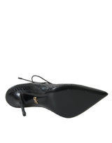 Cuir Python noir Mary Jane Pumps Chaussures