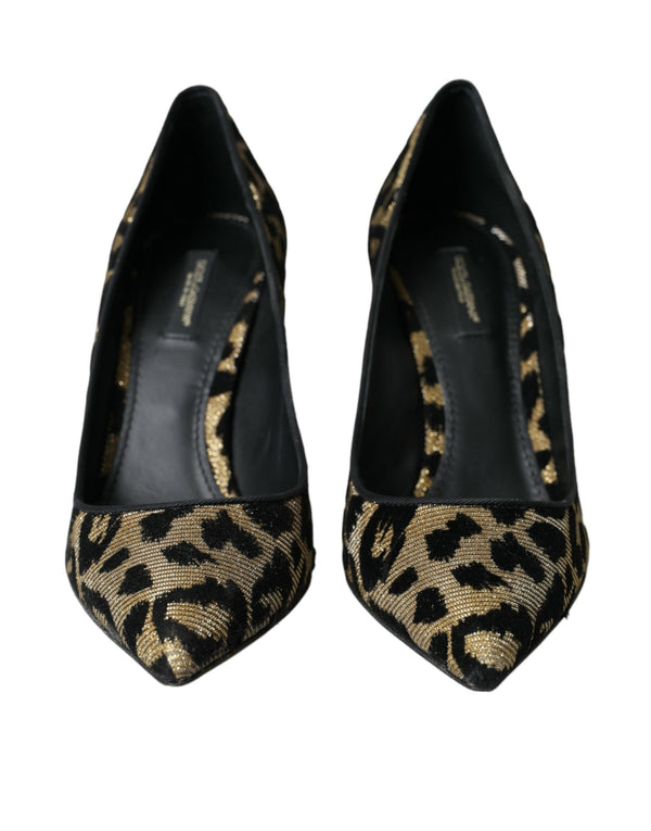 Black Gold Leopard Lurex talons pompes chaussures