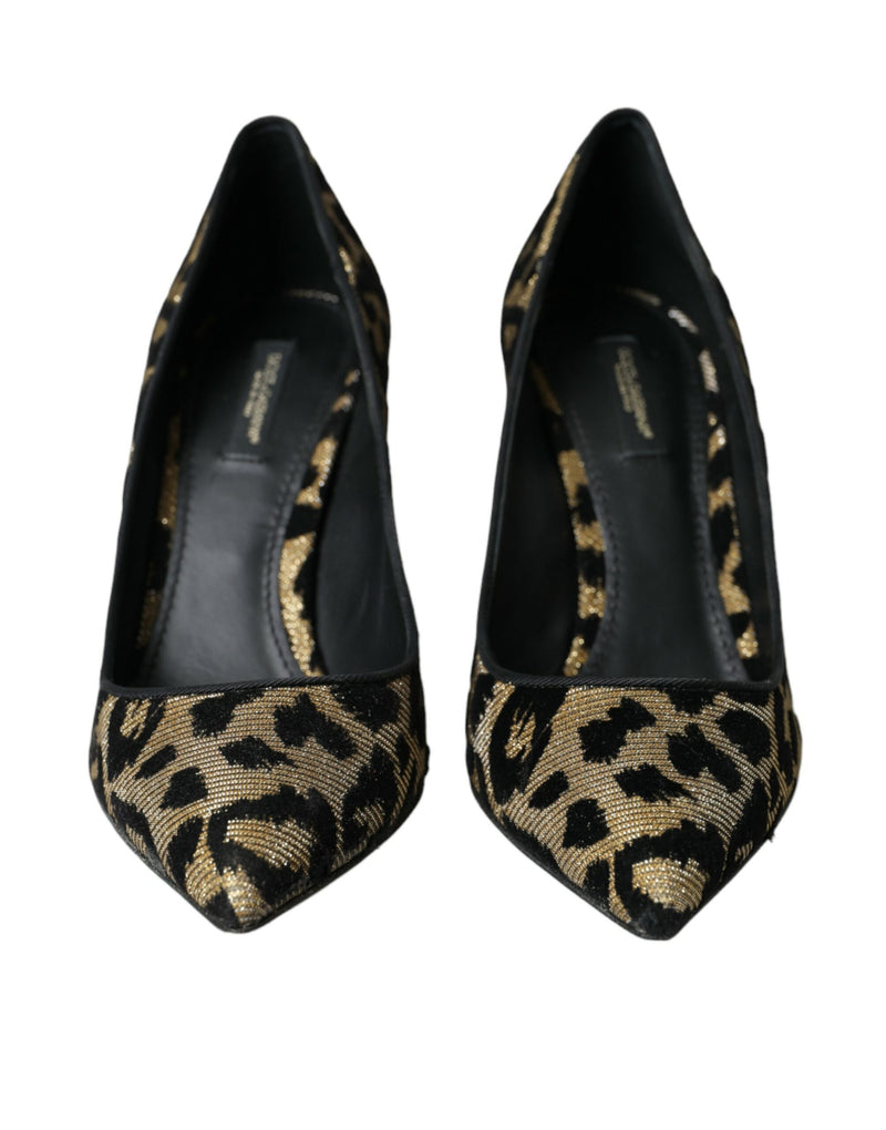 Schwarz Gold Leopard Lurex Heels pumpt Schuhe