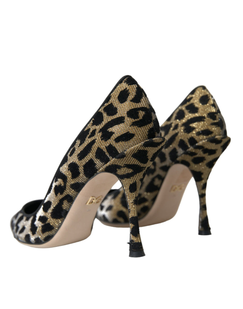 Black Gold Leopard Lurex talons pompes chaussures