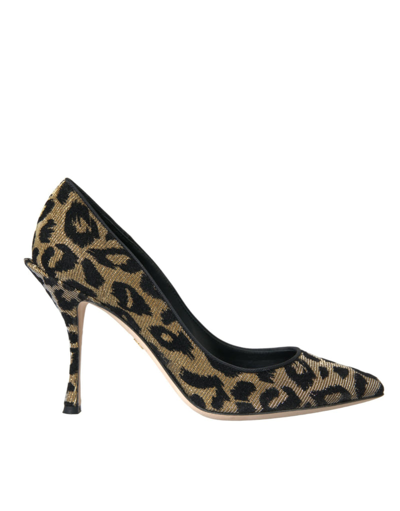 Black Gold Leopard Lurex talons pompes chaussures