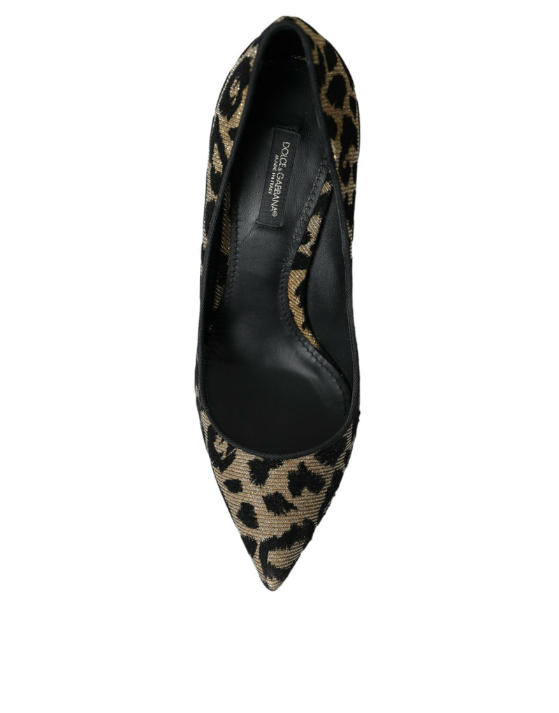 Schwarz Gold Leopard Lurex Heels pumpt Schuhe