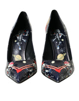 Blue Space Robot en cuir talons pompes chaussures