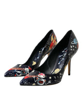 Blue Space Robot en cuir talons pompes chaussures