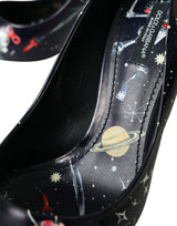 Blue Space Robot en cuir talons pompes chaussures