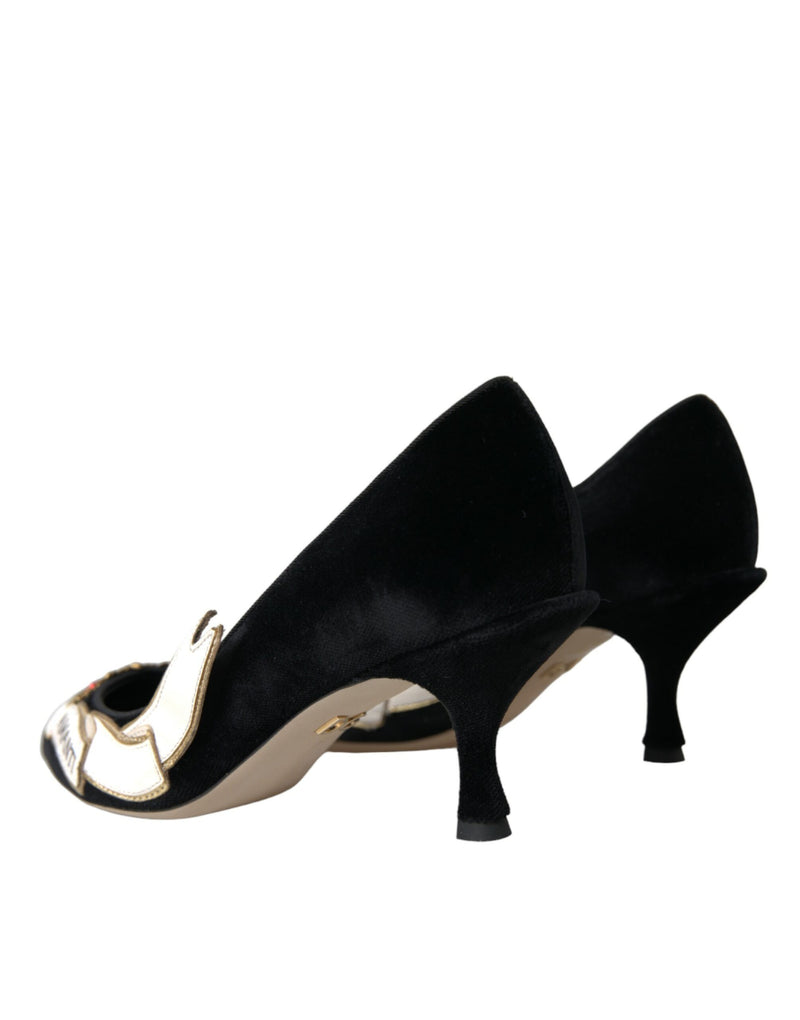 Talons en cuir en cuir en daim noir pompes chaussures