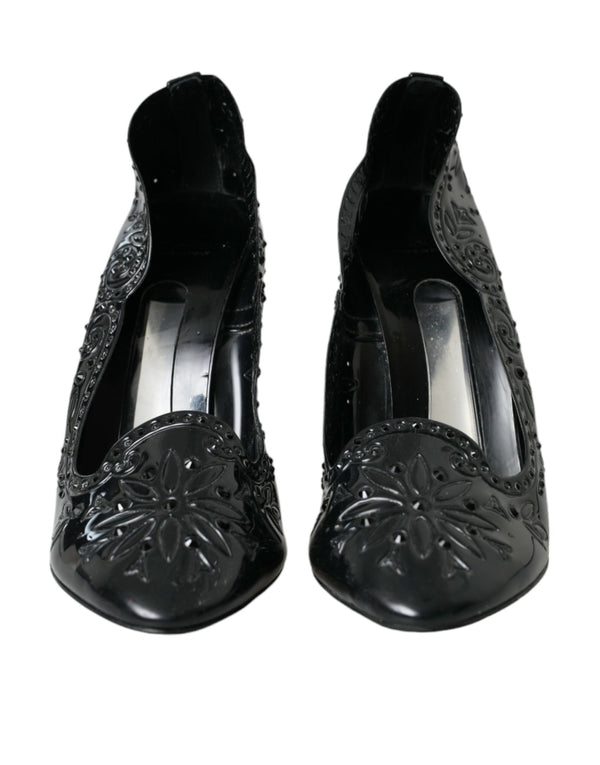 Black Crystal Cinderella Heels Pumps Shoes