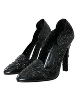 Black Crystal Cendrillon Talons pompes chaussures