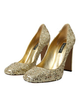 Tacchi in cristallo di paillettes dorate pompa scarpe