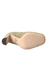 Tacchi in cristallo di paillettes dorate pompa scarpe