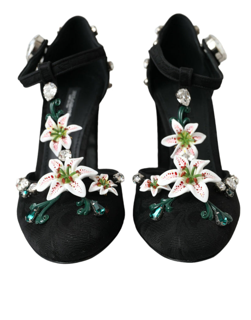 Lilies negros tacones de cristal zapatos de bombas