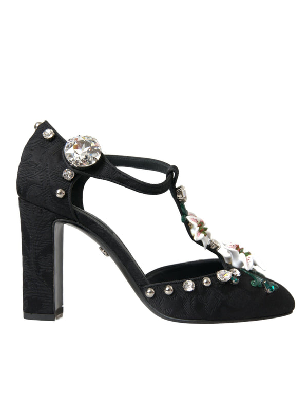 Lilies negros tacones de cristal zapatos de bombas