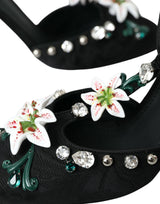 Lilies negros tacones de cristal zapatos de bombas