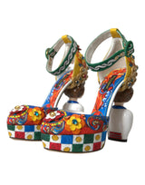 Multicolor Carretto verschönerte Sandalen Schuhe