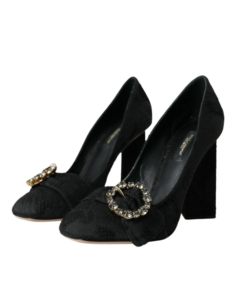 Schwarze Brokatkristalle -Heels pumpt Schuhe