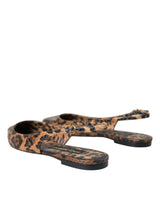 Scarpe slingback esotiche leopardo marrone