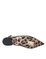 Brown Leopard εξωτικά παπούτσια Slingback Slingback