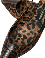 Brown Leopard εξωτικά παπούτσια Slingback Slingback