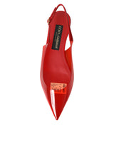 Rote PVC Slingback klare Flats Sandalen Schuhe