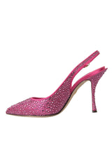 Scarpe rosa slingbacks cristallo pompa