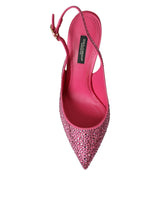 Pink Slingbacks Kristallpumpen Schuhe