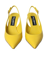 Zapatos de tacones de cuero de cuero amarillo