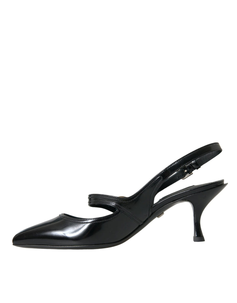 Scarpe slingback in pelle nera