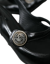 Scarpe slingback in pelle nera