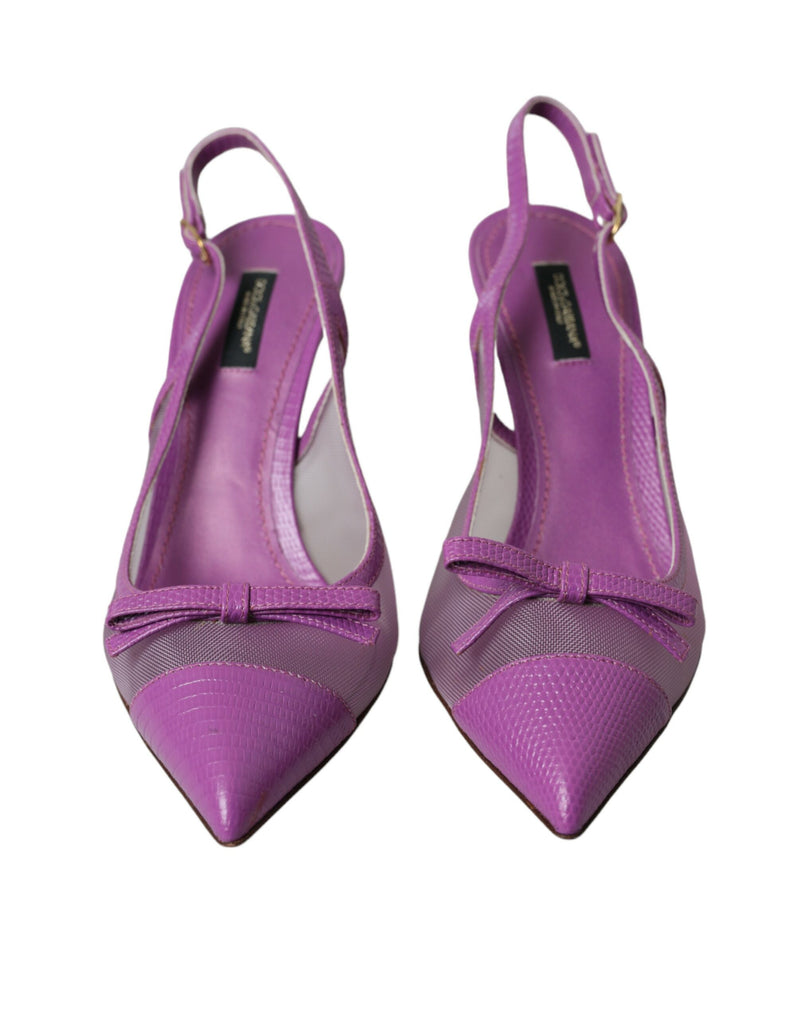 Teli alti in pelle viola scarpe slingback