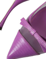 Teli alti in pelle viola scarpe slingback