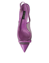 Teli alti in pelle viola scarpe slingback