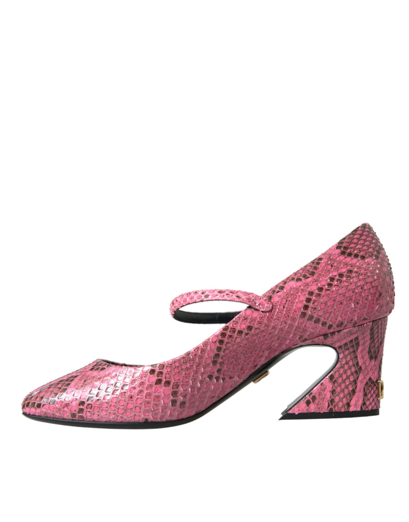 Pink Python Leder Mary Jane Heels Schuhe