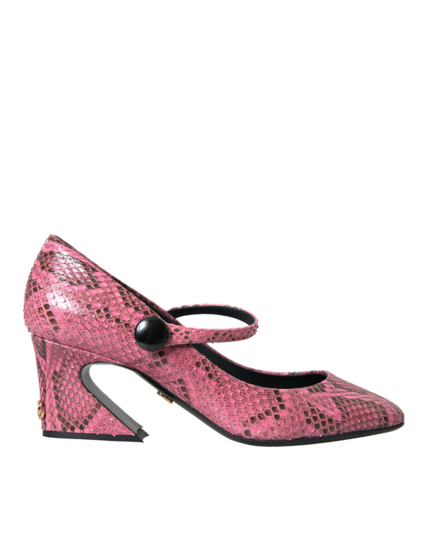 Pink Python Leder Mary Jane Heels Schuhe