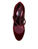 Les cristaux dorés en velours rouge talons Mary Jane chaussures