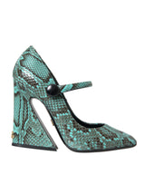 Zapatos de cuero de Aqua Python Mary Jane