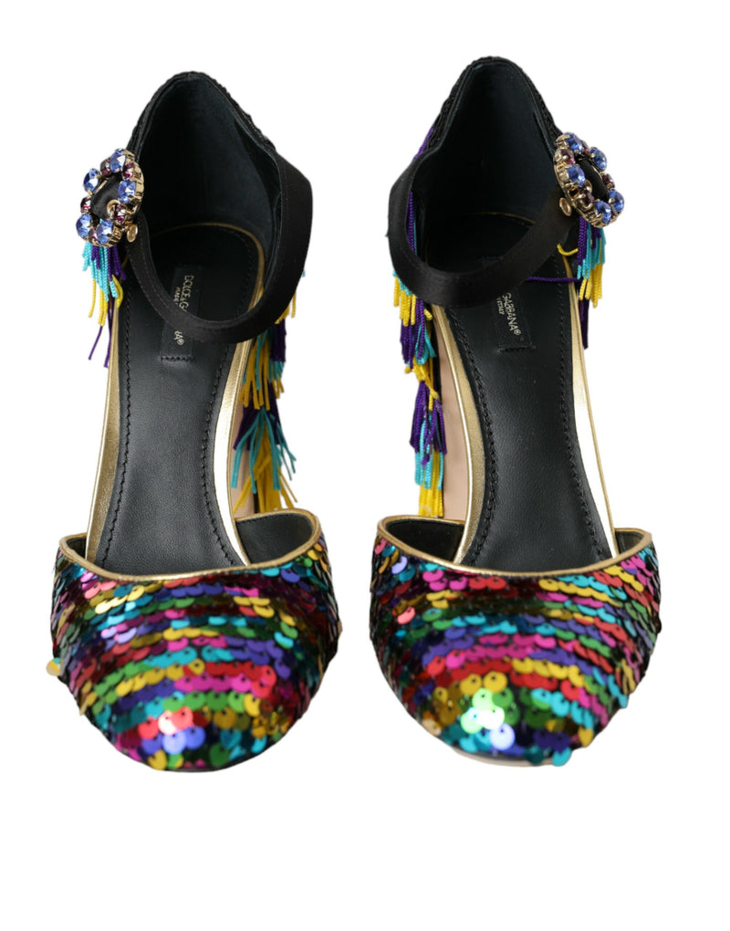 Sequin multicolore Crystal Mary Jane Shoes