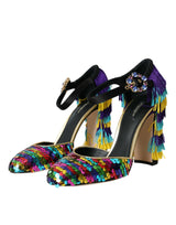 Zapatos de Crystal Mary Jane de Multicolor Sequin Mary