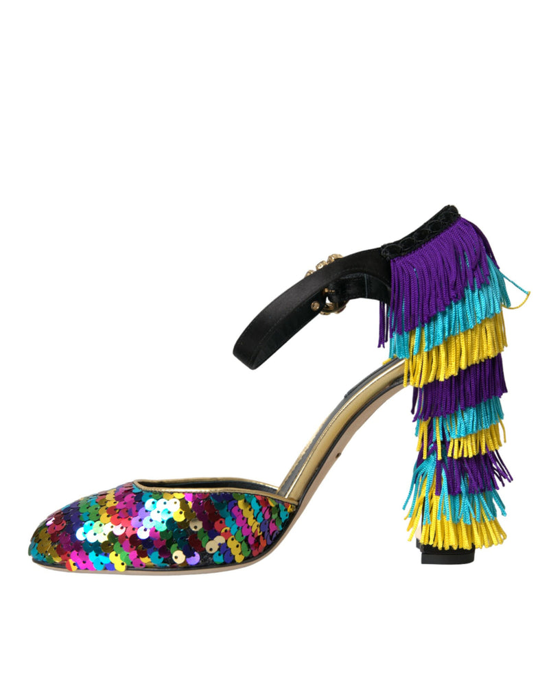 Sequin multicolore Crystal Mary Jane Shoes