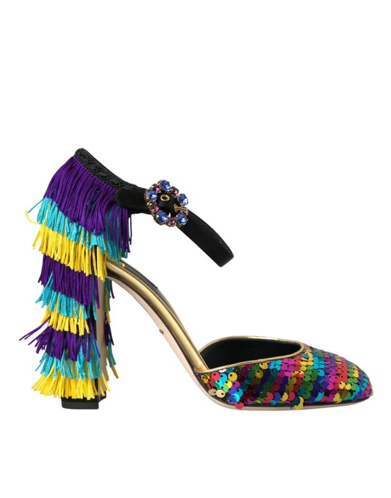 Zapatos de Crystal Mary Jane de Multicolor Sequin Mary