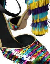 Sequin multicolore Crystal Mary Jane Shoes