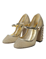 Gold Mesh Crystal Mary Jane Pumpen Heels Schuhe