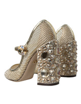 Gold Mesh Crystal Mary Jane Pompa scarpe con tacchi